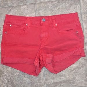 Red Jean Shorts
